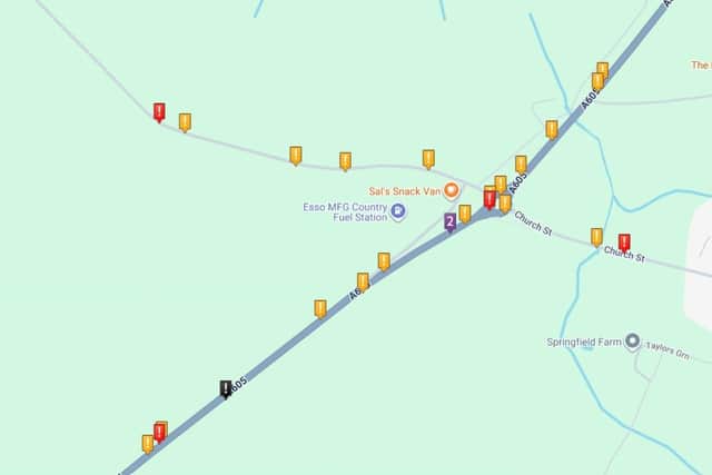 Crash data shows where road traffic incidents have happened during the past two decades. Image: Crash Map / IMG