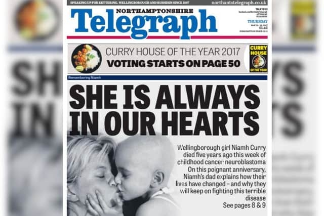 'She is always in our hearts' - the Northants Telegraph ran a special interview with Niamh's parents on the fifth anniversary of her death in 2017