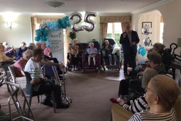 Glenmoor House Care Home residents enjoying some live entertainment