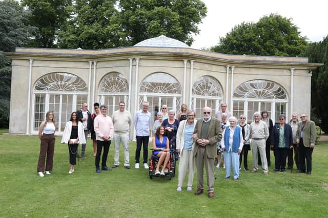 Janet and John Loveday with guest outside the Orangery at Barton Hall, Kettering /National World