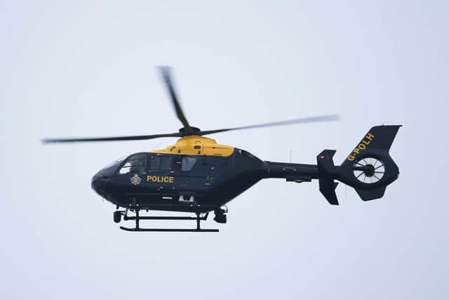 A National Police Air Service helicopter was deployed to the Corby area to track the vehicle