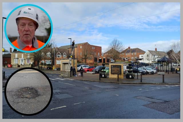 Cllr Chris McGiffen (inset) is North Northants Council's executive member for highways