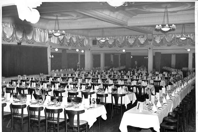 Wicksteed Park's pavilion set for dining in the 1950s