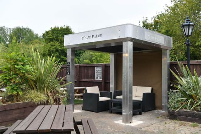 The solar pergola is the 'first of its kind'