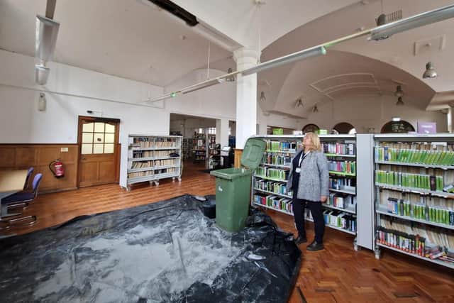 Masonry fell from the ceiling into Kettering Library/National World
