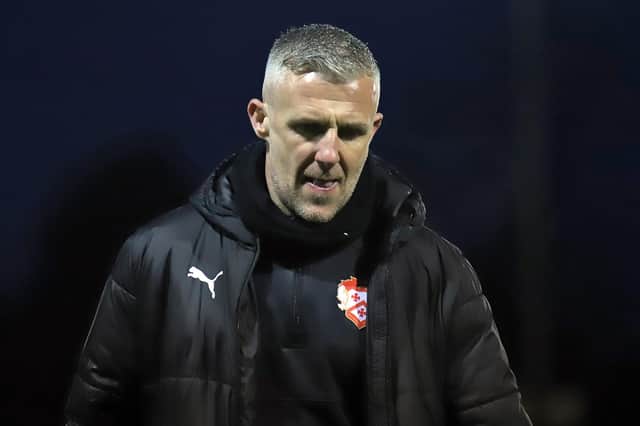 Kettering Town boss Richard Lavery was not a happy man after his side's defeat to AFC Rushden & Diamonds (Picture: Peter Short)