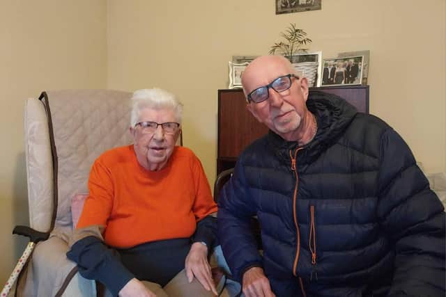 Joyce Harper and her son Steve Crooks, who has shared concerns that his mother will be housebound if the stairlift is taken away.
Credit: Nadia Lincoln LDRS