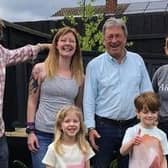 Rebecca and her children with Alan Titchmarsh and the Love Your Garden team