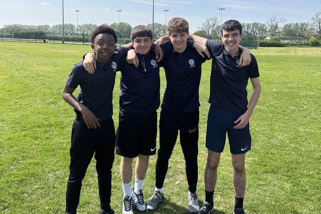 L-R: students Isaiah, Rares, Lewis and Shay