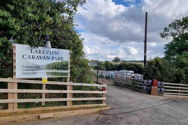 Lakeview Caravan Site in Cransley Road, Loddington