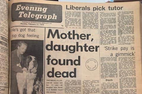 The Evening Telegraph reporting the deaths of Margaret and Anne Perrin in February 1974