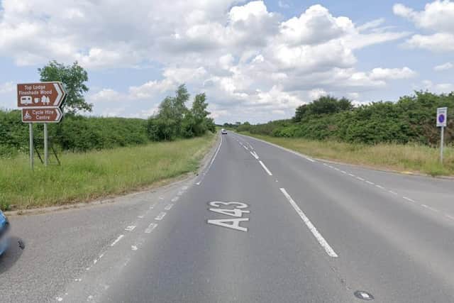 The A43 at Fineshade between Corby and Stamford /Google