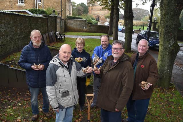 Front L-R:  President of the Rowell Fair Society Paul Johnson and Ray Davis, Mayor of Rothwell. Back L-R Frank York, Bailiff to the Lord of the Manor, Sue Johnson, RFS Secretary, Steve Palmer, RFS committee member, and Don McColl, community volunteer. Picture by Andrew Carpenter.
