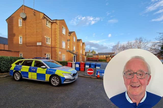 John Gerard Boyle, 71, was found dead in his flat in Leatherland Court, Kettering