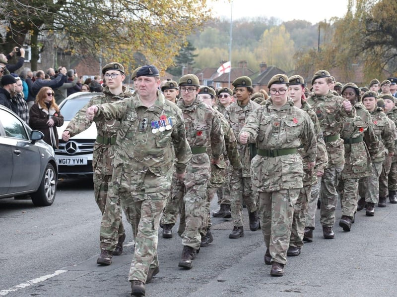 Corby RBL Remembrance Sunday parade and service at Corby War Memorial/