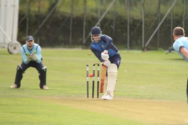 A Wollaston batsman is bowled during the Division One Knockout Cup final