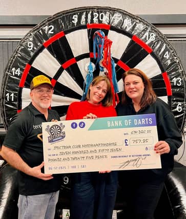 Kettering Arrows founders present cheque to Spectrum Club Northamptonshire