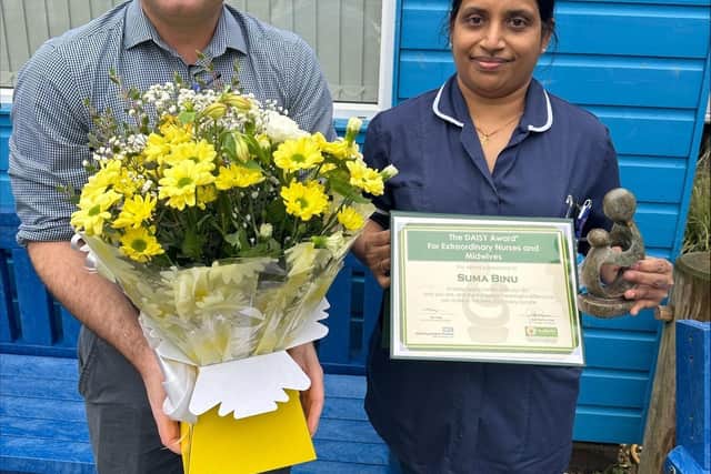 Suma was presented with her award by Director of Nursing Robin Binks