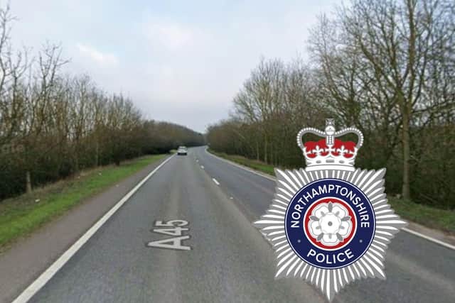 The collision happened on the A45 near Raunds