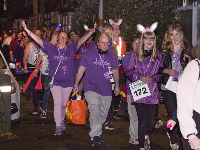 Participants in the Sparkle Walk for Cransley Hospice in Kettering/Glyn Dobbs