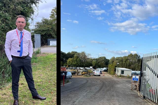 Cllr Simon Rielly (left) is looking into the issue on behalf of residents. Right: The site is under development by Automotive 23. Images: Simon Rielly / National World