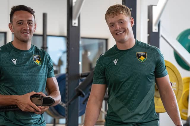 Alex Mitchell and Fin Smith (pictures: Tom Kwah/Northampton Saints)