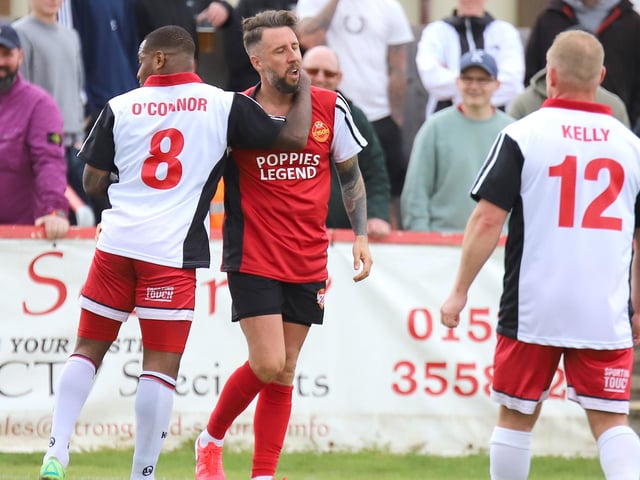 Aaron O'Connor and James Jepson share a moment