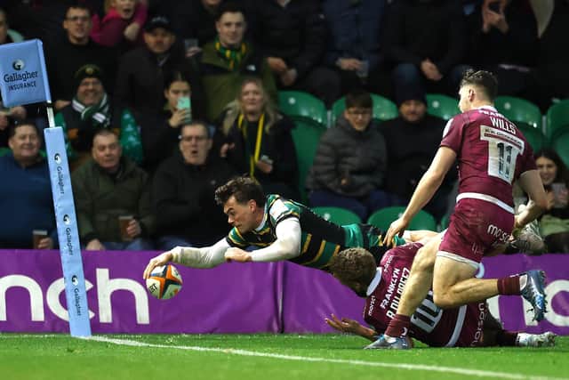 George Furbank delivered a powerful finish for Saints during the second half (photo by David Rogers/Getty Images)