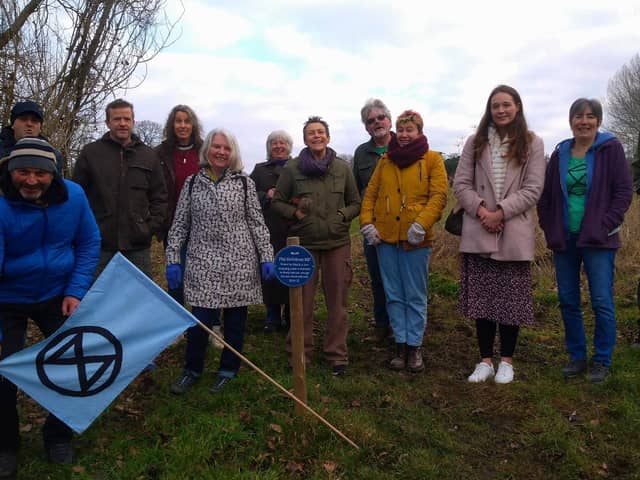 Environment campaigners at Saturday's plaque unveiling