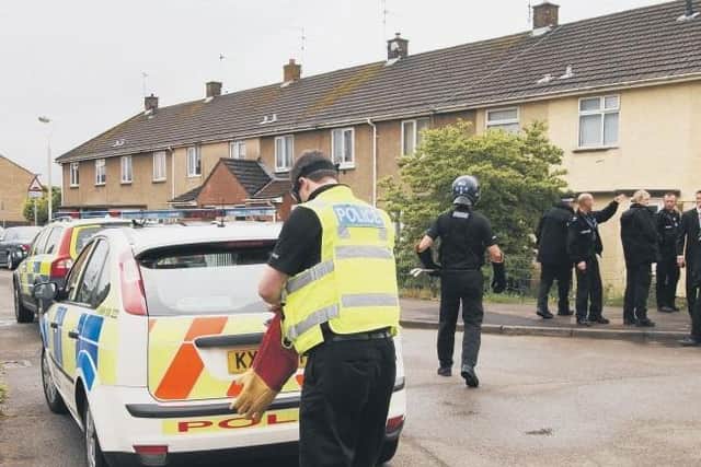 Police raided a number of homes across Corby in 2013 but nobody was ever charged with Les Ross's murder