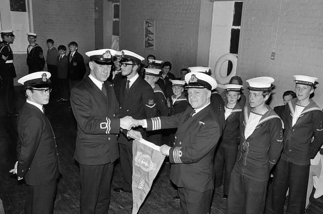 Mansfield Sea Cadets Pennant Presentation from 1970