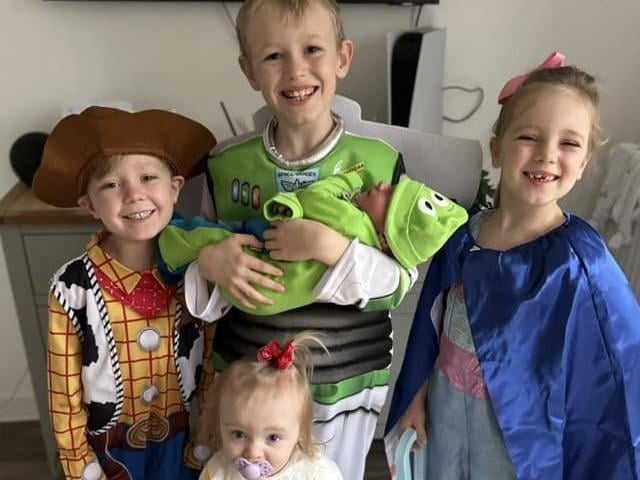 Parker, Jack, Aria, Isla, and Baby River from Corby