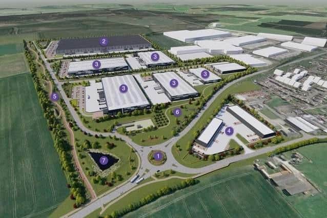 The industrial complex that could be built on the site close to Titchmarsh and Thrapston