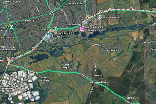A serious collision has resulted in the closure of a stretch of the A45 between Northampton and Wellingborough.