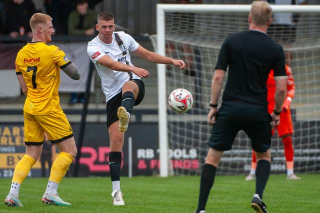 Action from Corby Town's 3-3 draw against AFC Rushden & Diamonds (Picture:Jim Darrah)