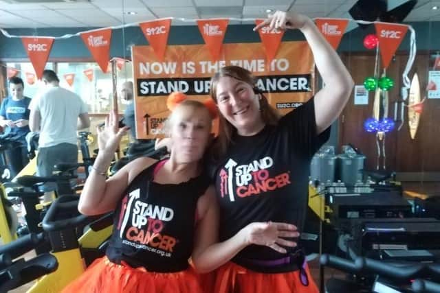 Gym members were keen to get involved with the charity spinathon