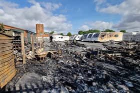 The Caravan Company Finedon fire aftermath