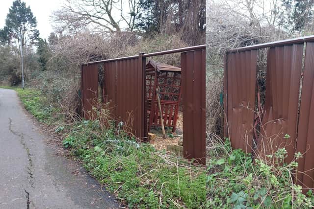 Damage caused has left residents' gardens completely exposed