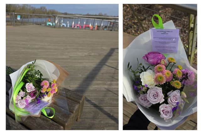 Flowers, arranged by In Bloom, have been hidden around Rushden Lakes