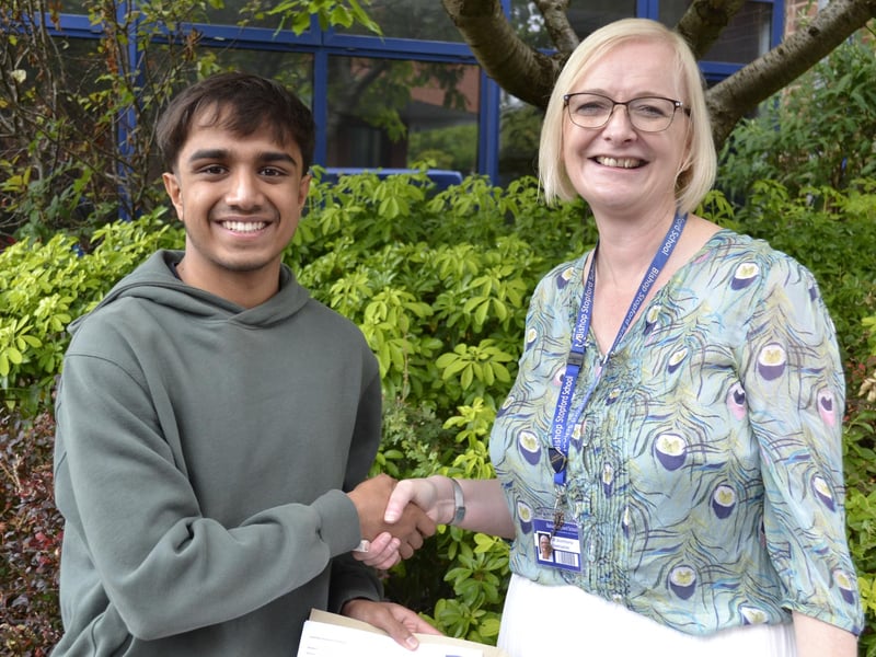 Students celebrating their GCSE results at Bishop Stopford School in Kettering