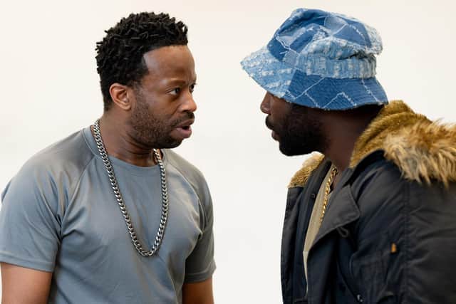Clifford Samuel and Daniel Ward in rehearsal for Tambo & Bones. Photo by Korey J Ryan