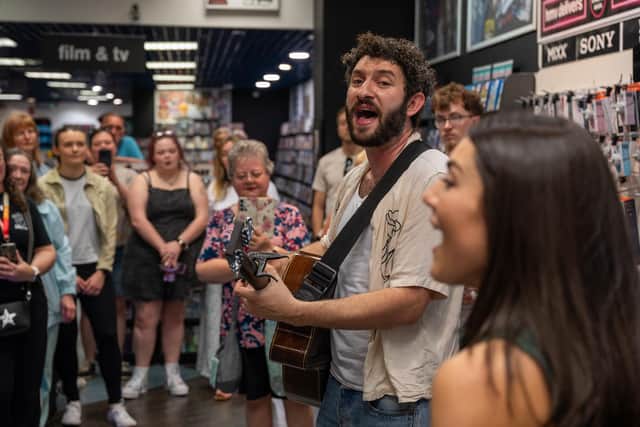 Billy Lockett performing tracks from his new album at HMV in Northampton on Saturday, May 23, 2026. Photo by David Jackson.