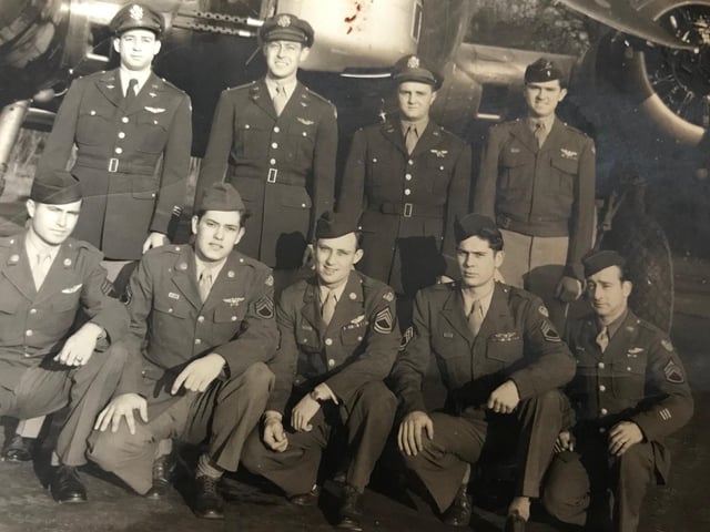 Henry Kolinek front row second from the left with his aircrew