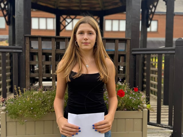 Rose  from Northampton High School on GCSE results day