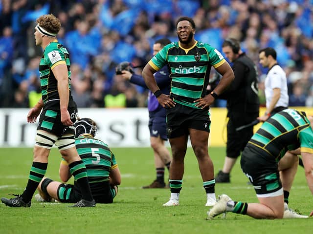 Manny Iyogun showed his disappointment after the defeat to Leinster (photo by David Rogers/Getty Images)