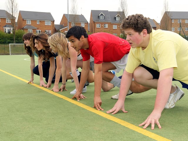 A mini Olympics featuring students Amy Longhurst, Imogen Mann, Aimee Hooson, Karl Moulton and Jack Worts