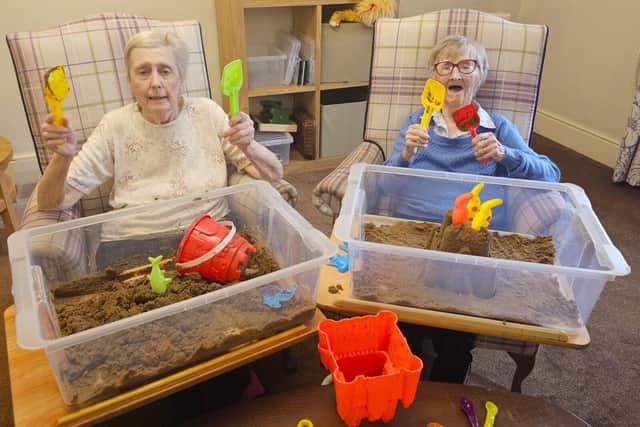 Sand Castle creations for Daisy Lane residents at Elm Bank care home