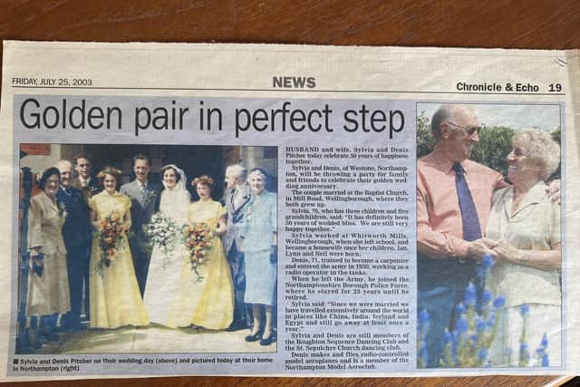 The couple was featured in Chronicle & Echo in 2003 when they celebrated their golden wedding anniversary.