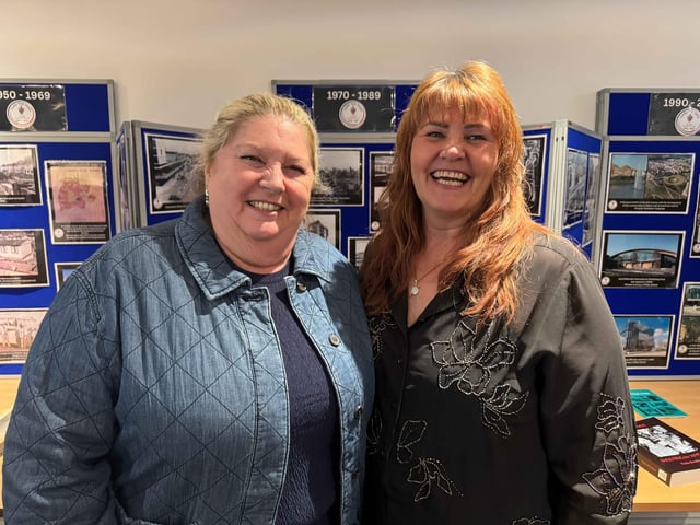 Mandy Young MBE (right), said that it was tremendous seeing Corby regenerate as she grew up. The founder of Adrenaline Alley said: “the way everybody supports each other is something Corby has always had.” Lynn Johnstone (left), the Facilities Manager of Kingswood Neighbourhood Centre said: “Corby is a large town with a village community.” Corby 75th new town anniversary celebrations and launch of exhibition/National World