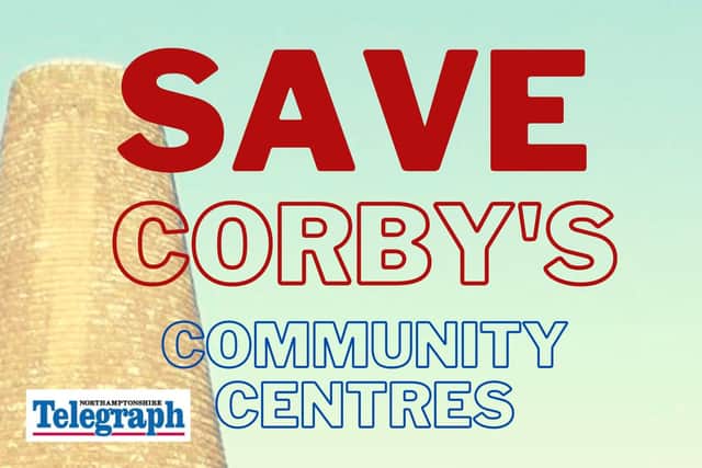 Save Corby's Community Centres - you can use this as your social media profile picture to help the campaign